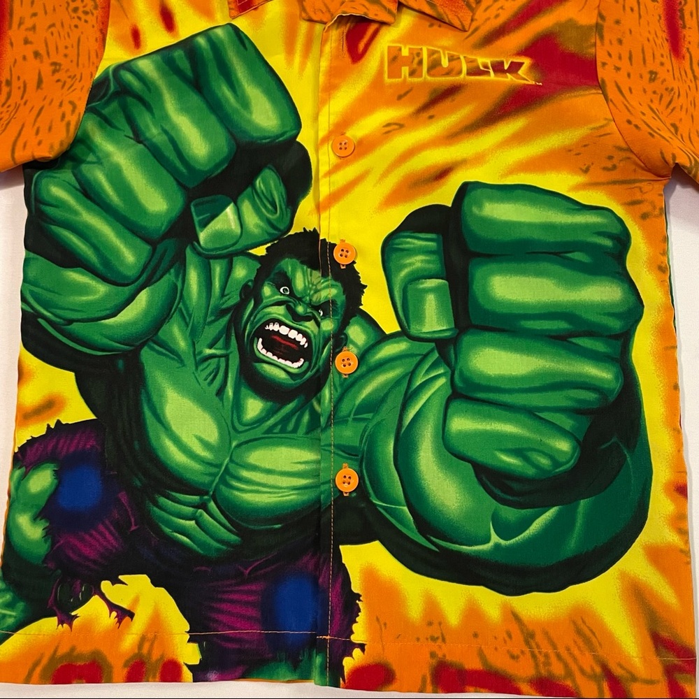 Vintage Hulk Movie Kids Button Up Shirt Size 6X / 2003
